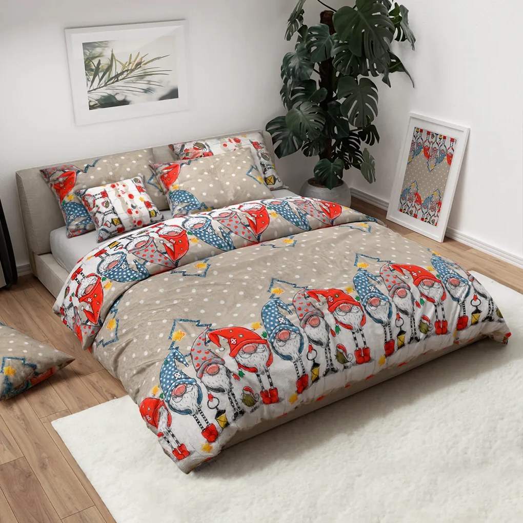 GNOME bézs mikroplüss ágyneműhuzat Ágyneműhuzat mérete: 70 x 90 cm | 140 x 200 cm