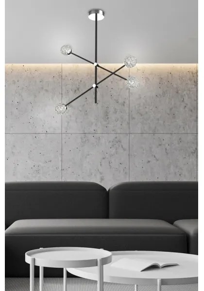 Csillár rúdon PAKSOS 4xG9/5W/230V fekete