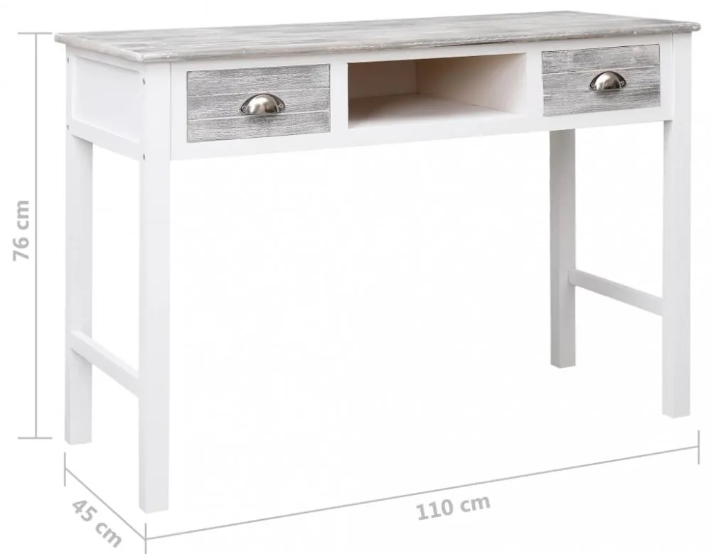 szürke fa íróasztal 110 x 45 x 76 cm