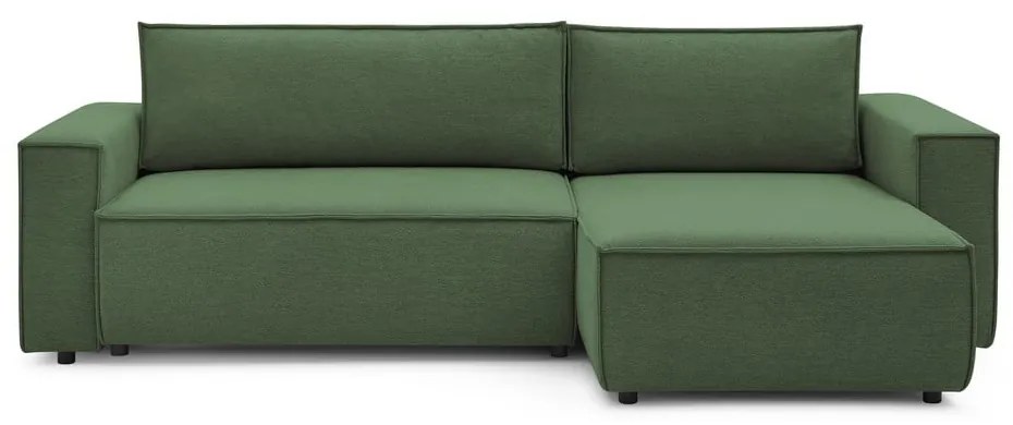 Zöld kinyitható sarokkanapé (variálható) Nihad – Bobochic Paris
