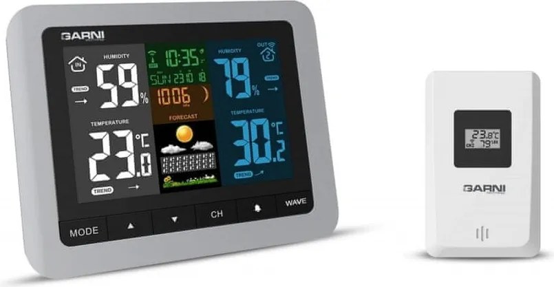 Ébresztőóra Garni fekete, ezüst 16,5cm