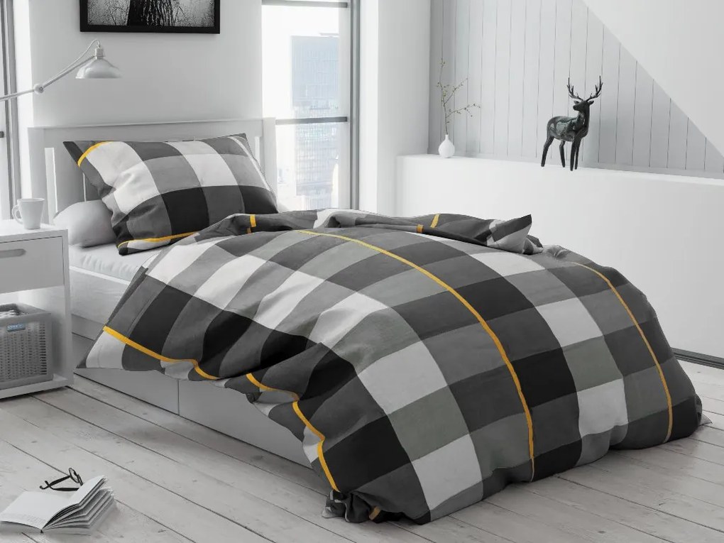 Atria szürke pamut ágyneműhuzat