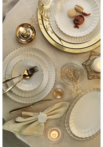 27 részes étkészlet fehér/arany/porcelán