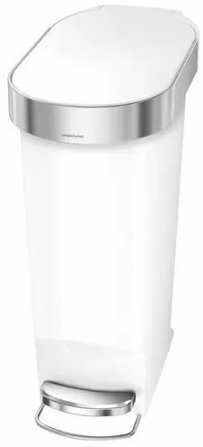 Simplehuman keskeny pedálos szemetes 40 l, fehér
