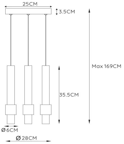 Lucide 24402/15/30 - LED Dimmelhető csillár zsinóron MARGARY 3xLED/4W/230V fekete