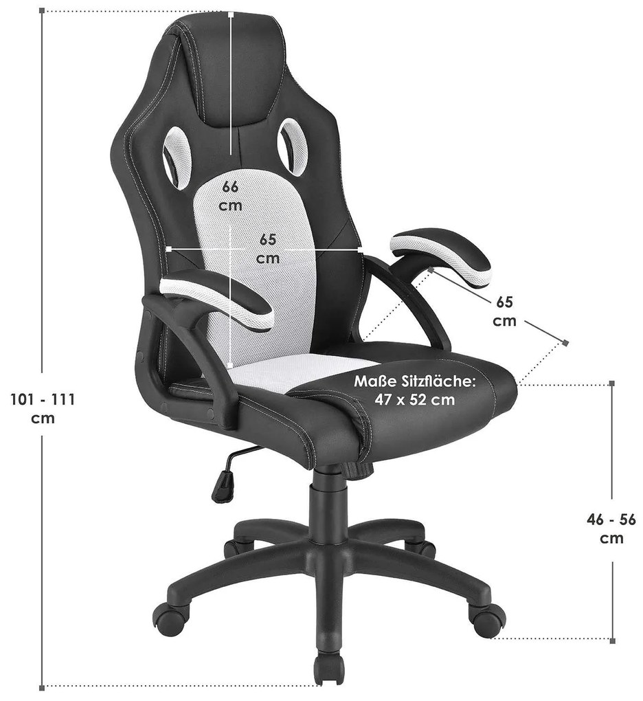 Irodai gurulós szék Montreal (fehér)