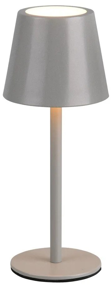 Szürke LED asztali lámpa fém búrával (magasság 21 cm) Diaz – Trio