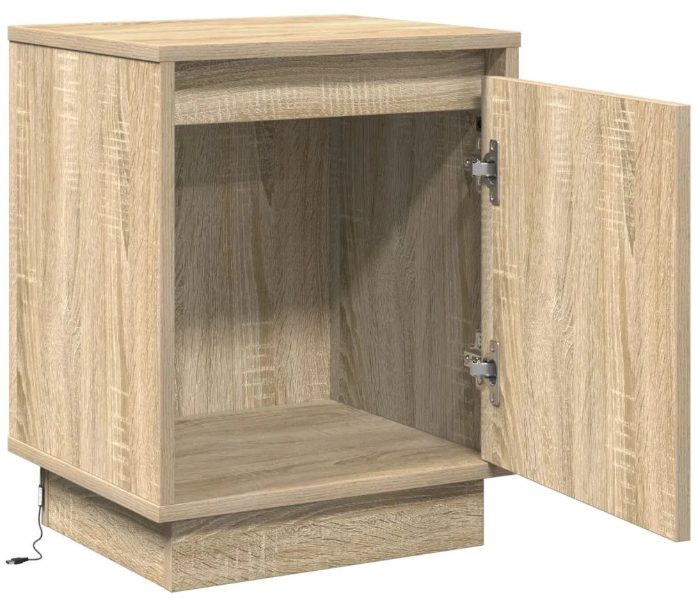 LED világítással ellátott éjjeli szekrények 2 darab Sonoma tölgy 39x34,5x50 cm