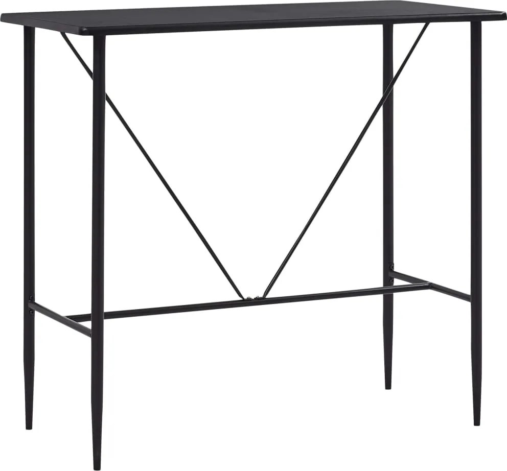 vidaXL fekete MDF bárasztal 120 x 60 x 110 cm