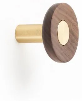 Fogas Viefe ZOOT gomb, 60mm, fa-alumínium, csiszolt sötét sárgaréz + dió EI