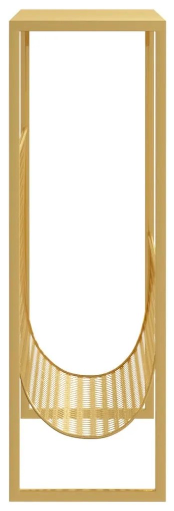 aranyszínű acél újságtartó állvány 35 x 15 x 45 cm