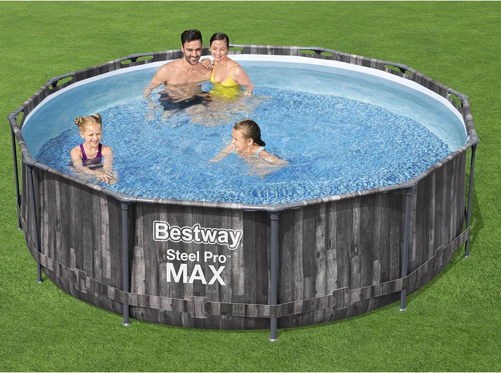 Bestway Polinézia 366 cm x 100 cm fa hatású fémvázas medence szett