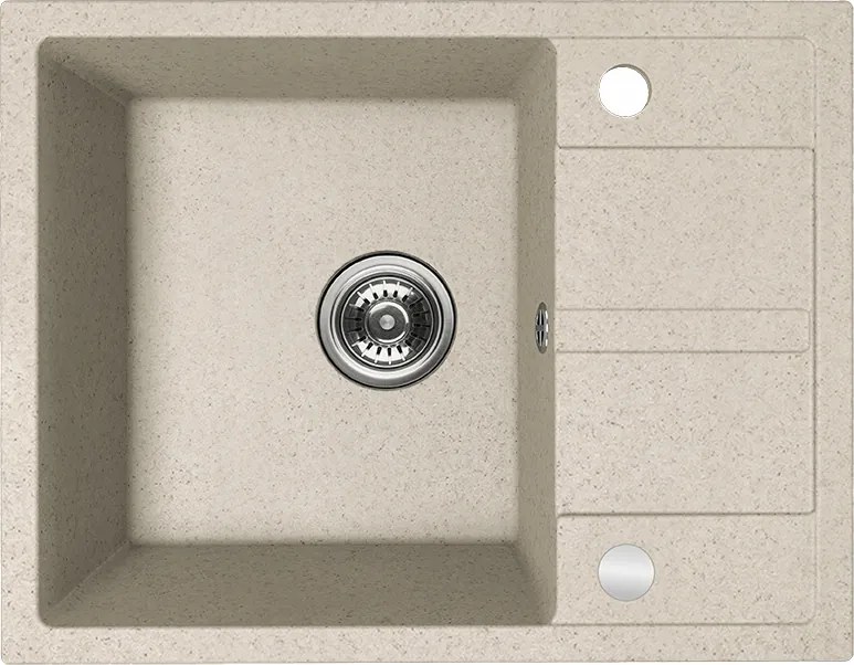 Gránit mosogató 1 kamrás félcsepegtetővel Viti, Bézs