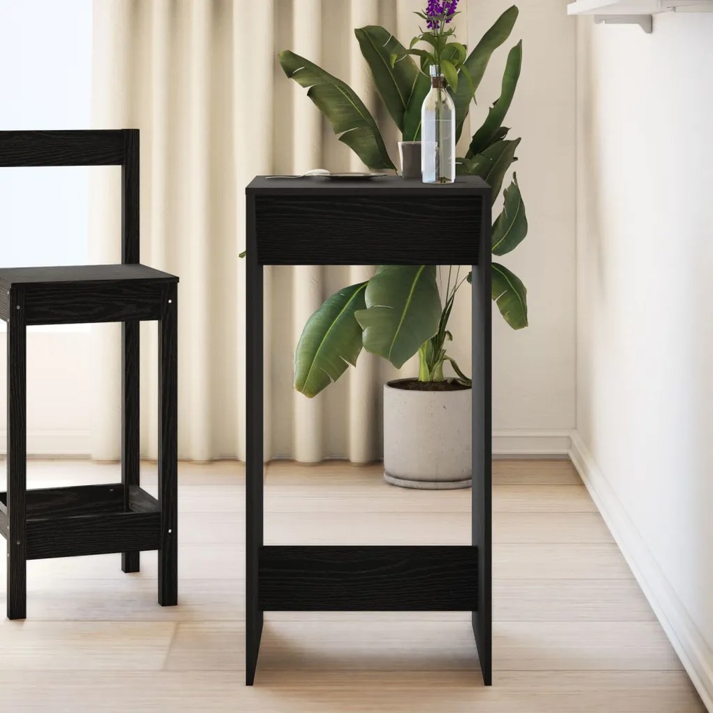 vidaXL Bárasztal Fekete tölgy 51 x 50 x 103,5 cm Faanyag