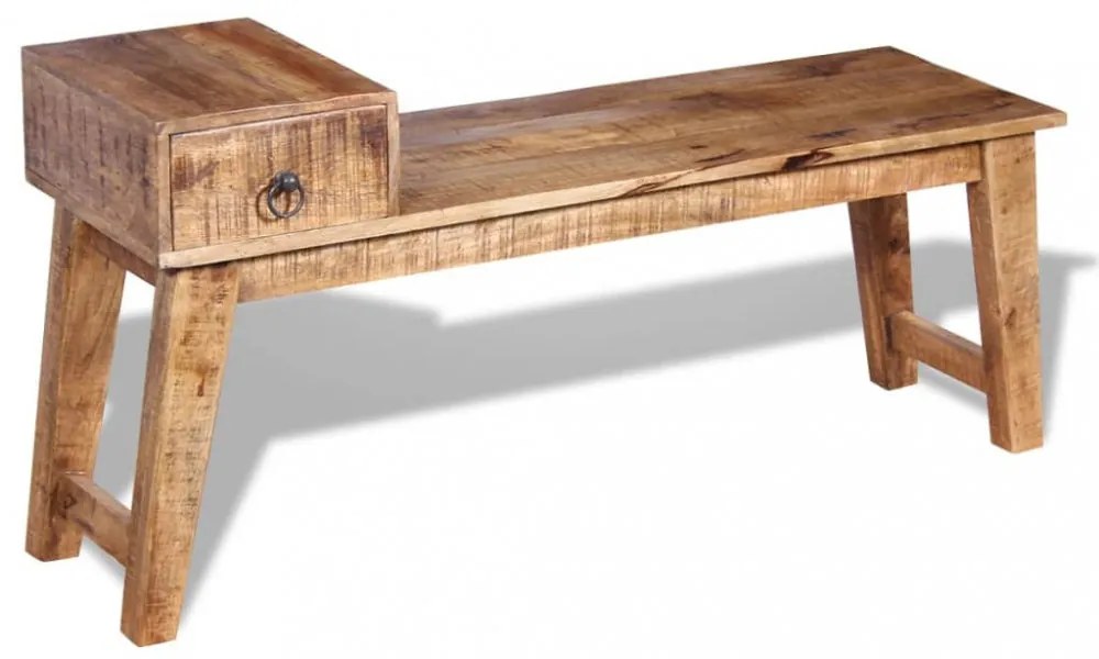 Tömör mangófa pad fiókkal 120x36x60 cm