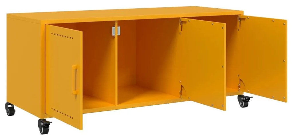 mustársárga acél TV-szekrény 100,5 x 39 x 43,5 cm
