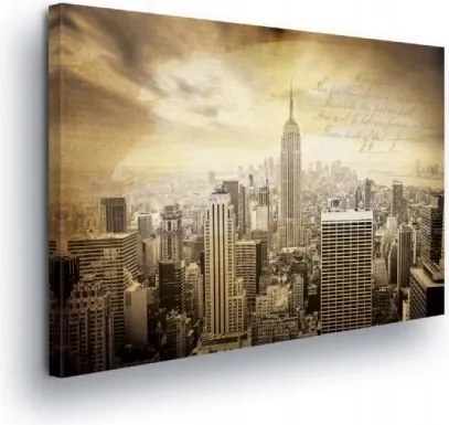 Vászonkép 80x60 New York város felhőkarcolók vintage retro szépia várostervezés