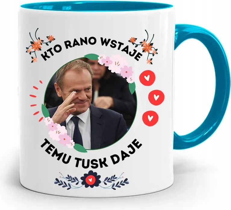 Donald Tusk Kék Bögre Platform Ajándék fényképes nyomtatással