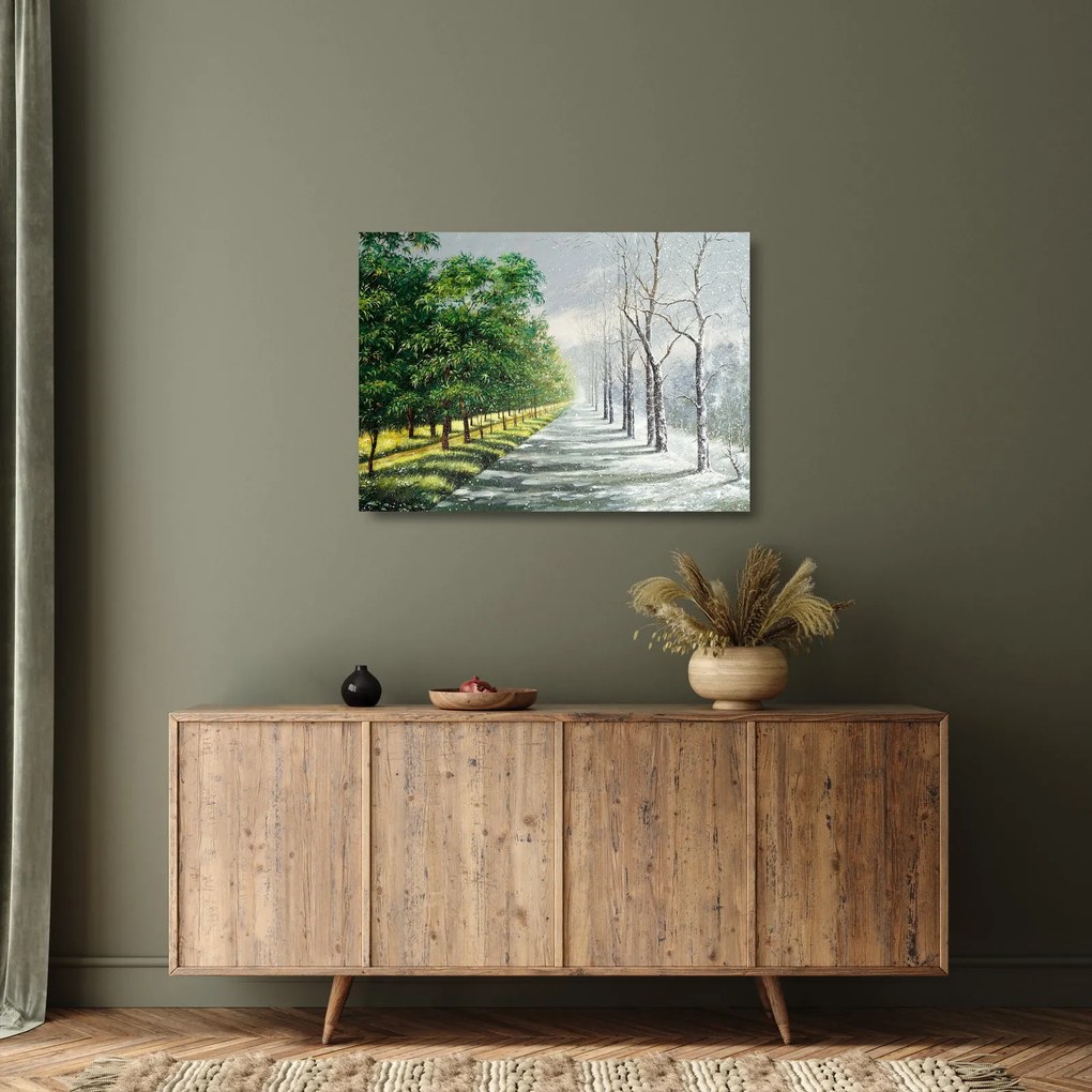 Kép - Tél versus nyár (üvegen) (70x50 cm)