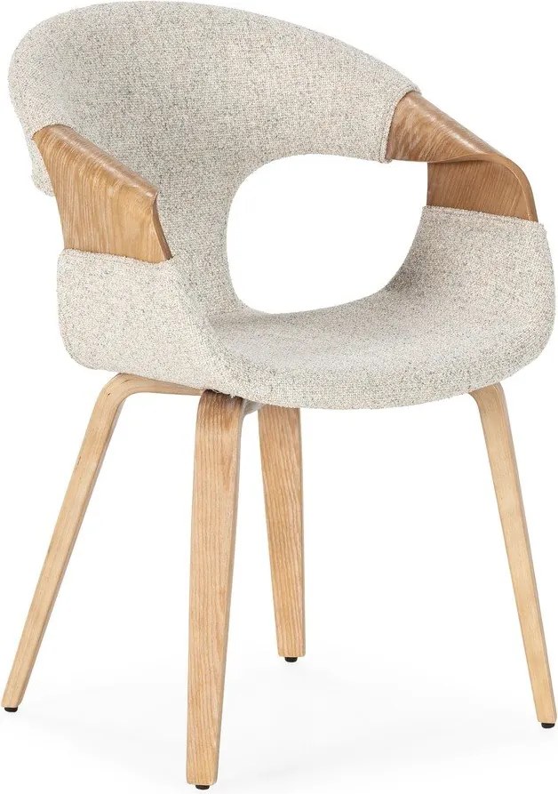 Bézs kárpitozott karfás étkezőfotel szett 2 db-os Elif – MOME