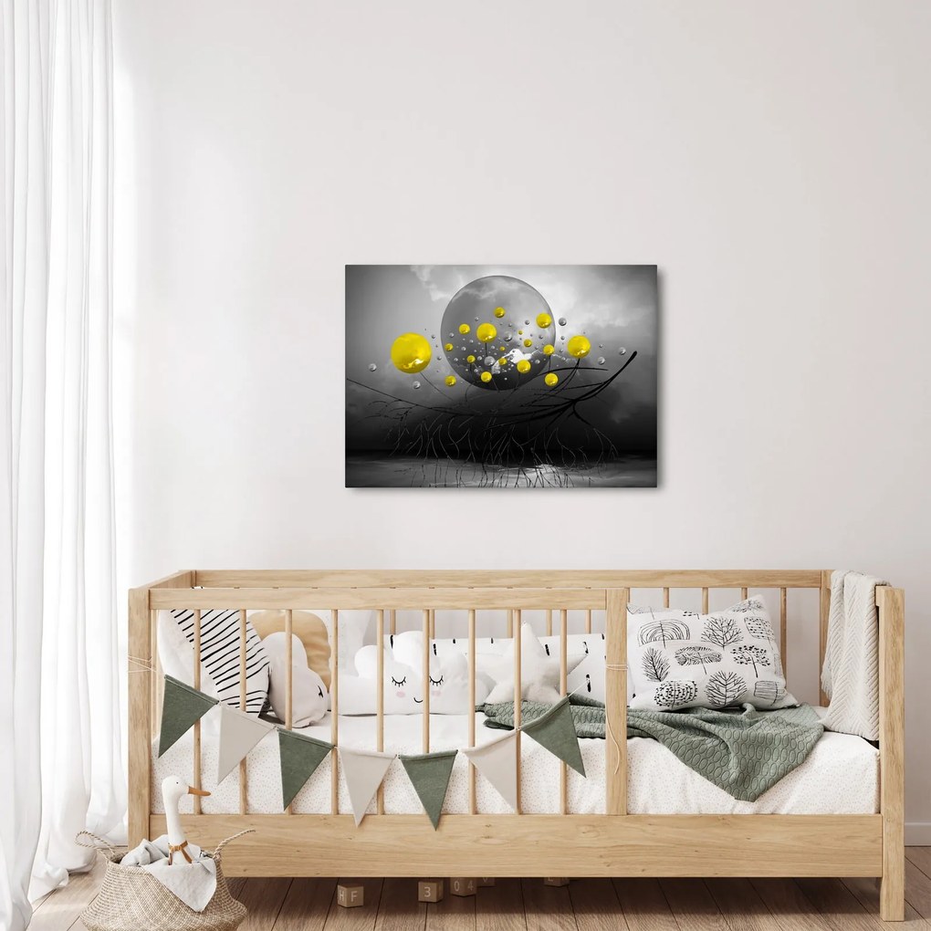 Kép- sárga absztrakt gömbök (70x50 cm)