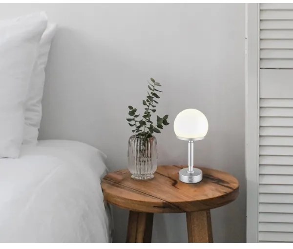 Globo 21034SI - LED Újratölthető érintős asztali lámpa HAKU LED/2,5W/5V 2800K ezüst