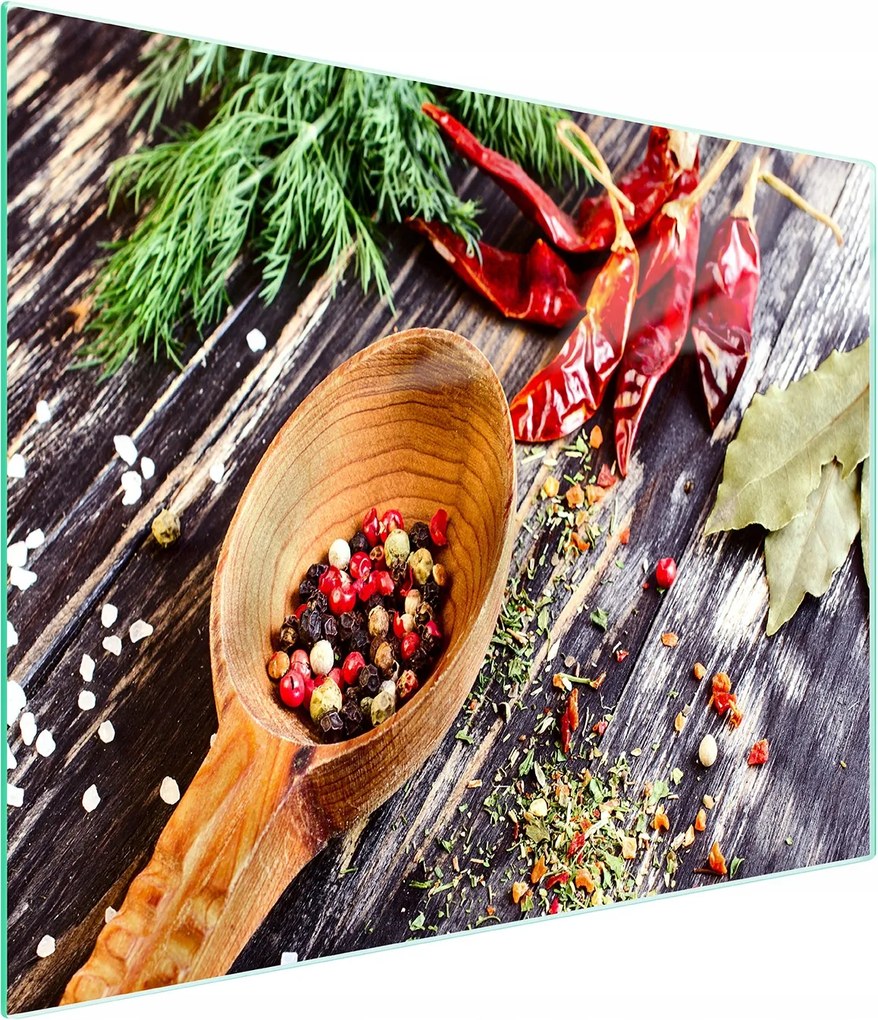 Üveg Vágódeszka 52x30 Fűszerek Edzett Üveg