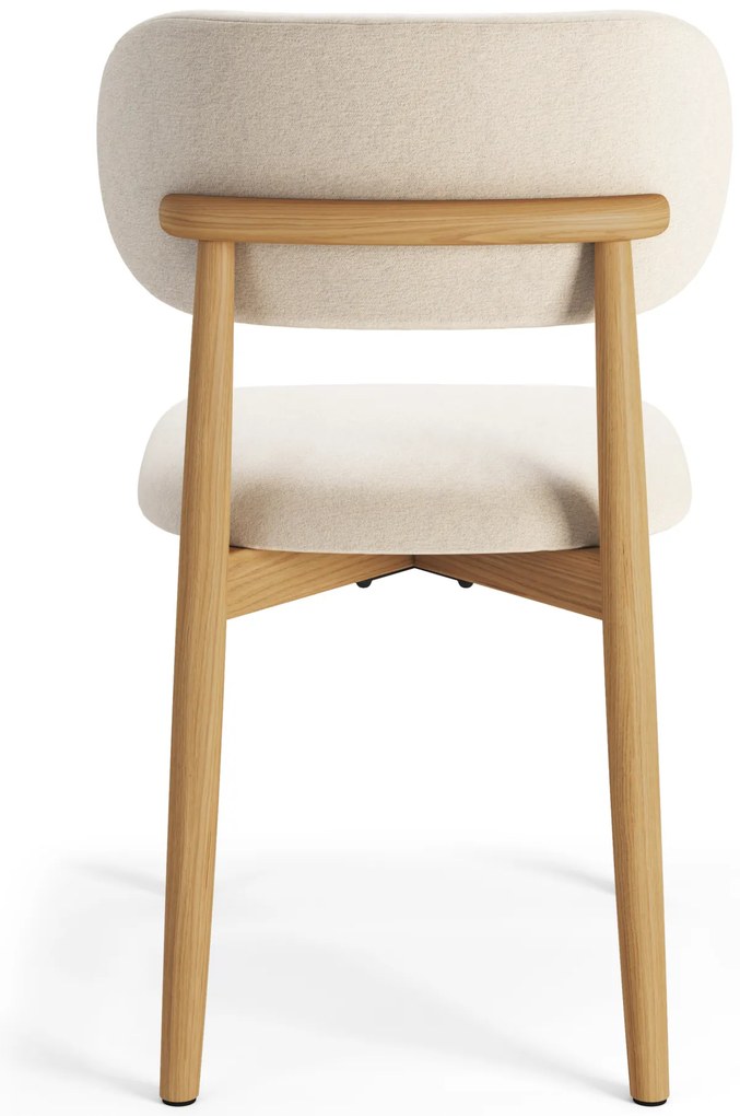 MAZZONI EXPORT ALMO Bézs (Apia 453 szövet)/lakkozott tölgyfa váz - RETRO FA SZÉK NAPPALIBA ÉTKEZŐBE KONYHÁBA