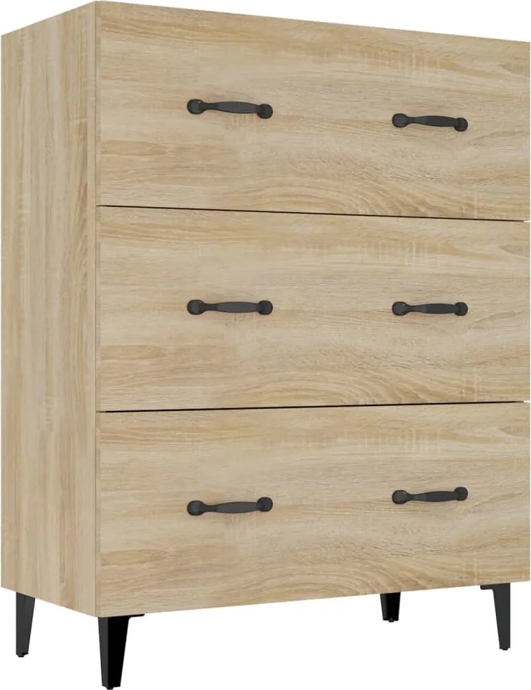 vidaXL sonoma tölgy színű szerelt fa tálalószekrény 69,5 x 34 x 90 cm