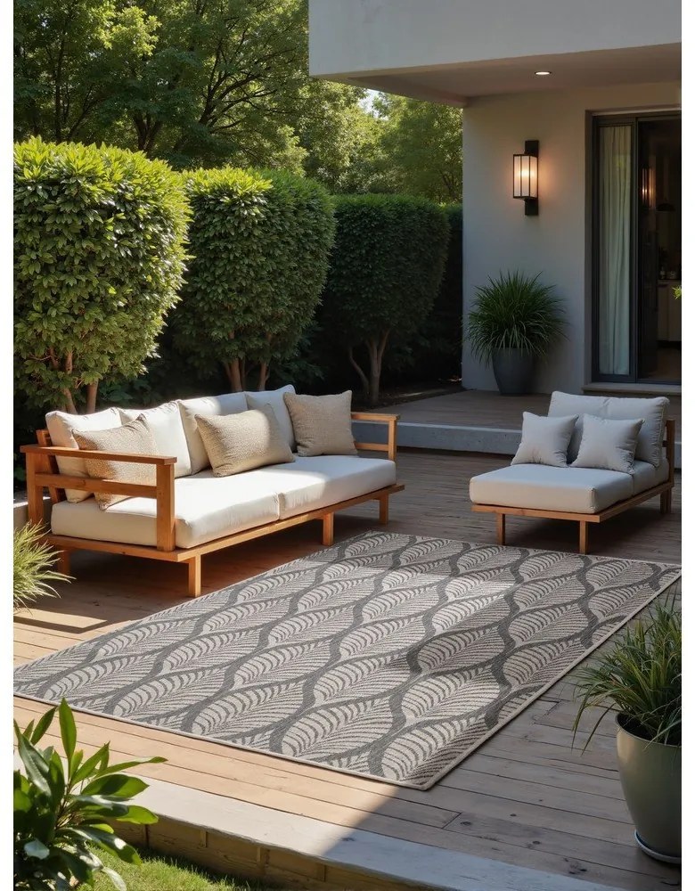 Szürke-elefántcsont színű kültéri-beltéri szőnyeg 160x230 cm Duet Liora – NORTHRUGS