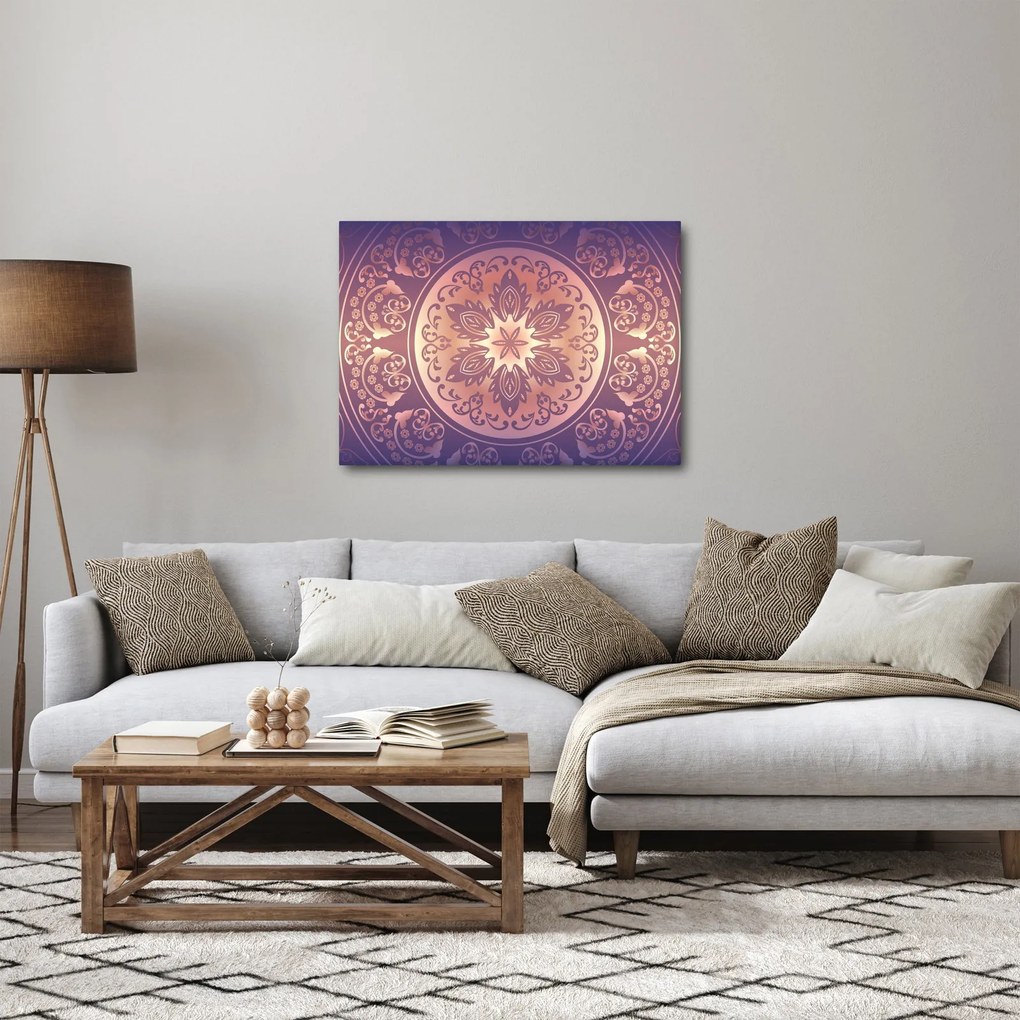 Kép - Mandala lila színátmeneten (70x50 cm)