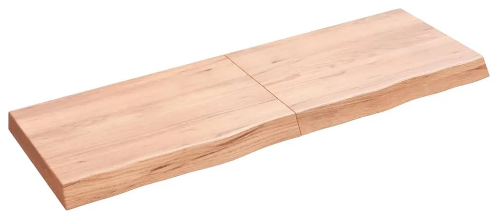 világosbarna kezelt tömör tölgyfa fali polc 120 x 40 x (2-6) cm
