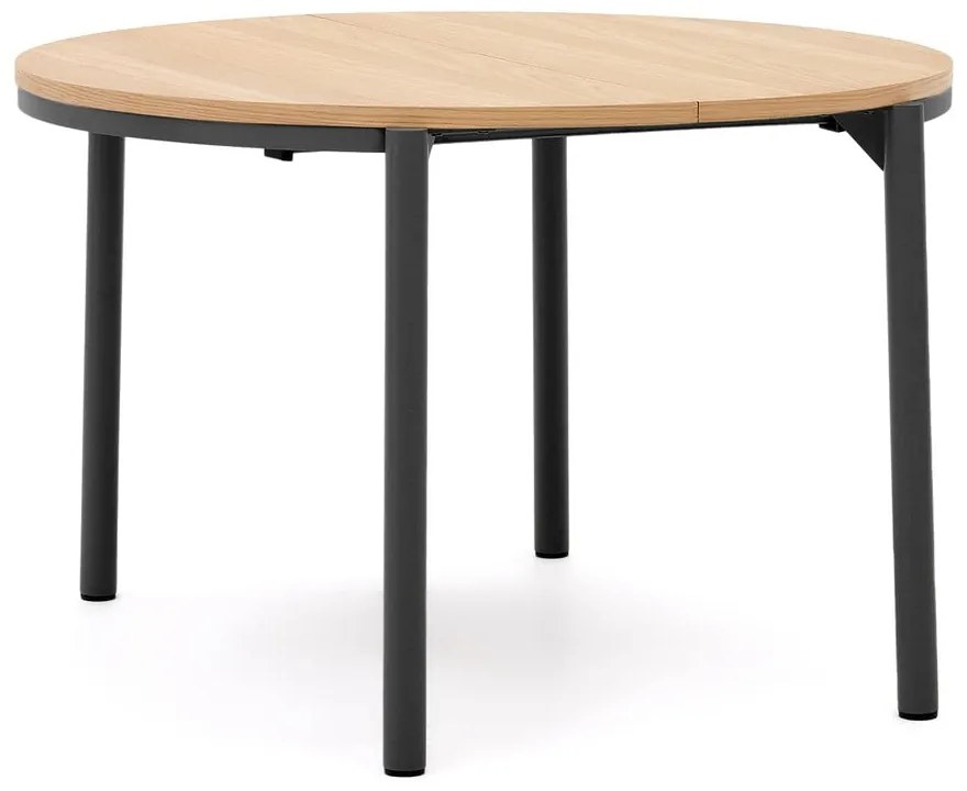 Kerek bővíthető étkezőasztal tölgyfa dekorral ø 120 cm Montuiri – Kave Home