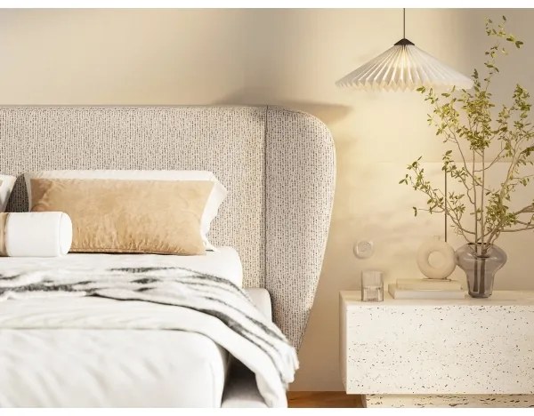 DALIA bézs színű kárpitozott ágy 160x200 cm, matrac nélkül