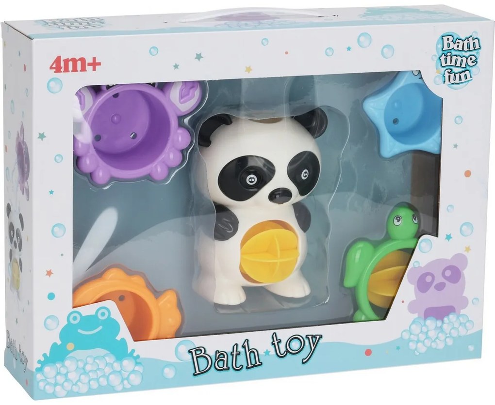 Panda fürdőjáték készlet, 5 db, 4 hónapos kortól