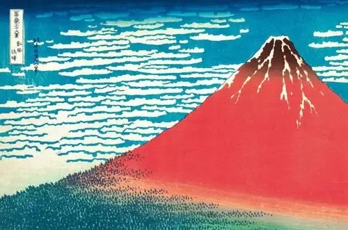 Red Fuji, Hokusai poszter
