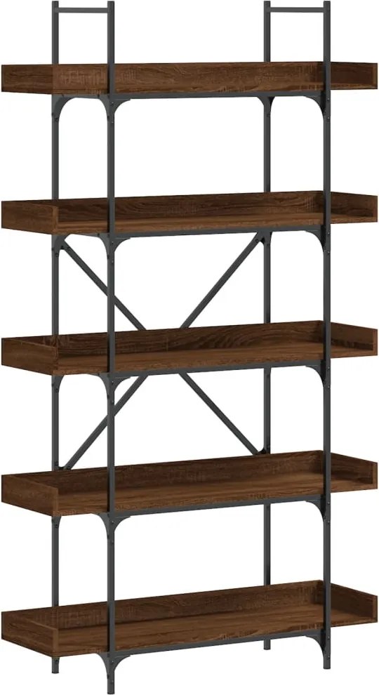 vidaXL 5-szintes barna tölgy szerelt fa könyvespolc 100x33x180,5 cm