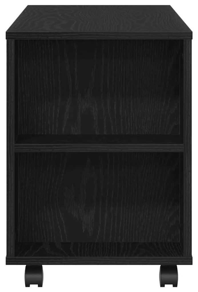 fekete tölgy szerelt fa TV-szekrény kerekekkel 102x34,5x43 cm