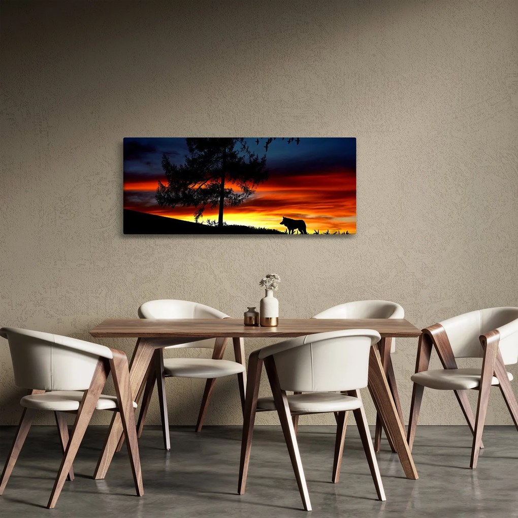 Kép - Farkas sziluettje (120x50 cm)
