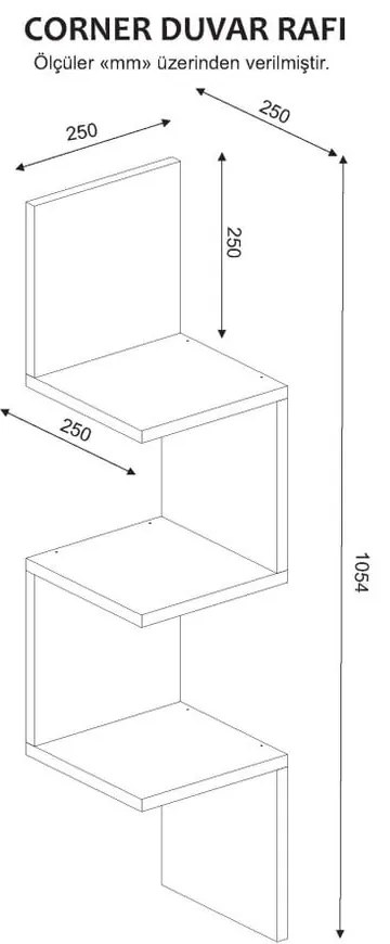 Corner fehér fali könyvespolc