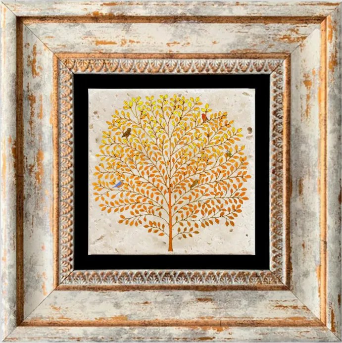 TC1236 keretezett kő falikép, 20 x 20 cm