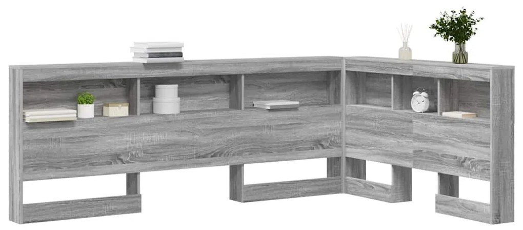 Tároló fejtámla polcokkal Szürke sonoma 120 cm Faanyag