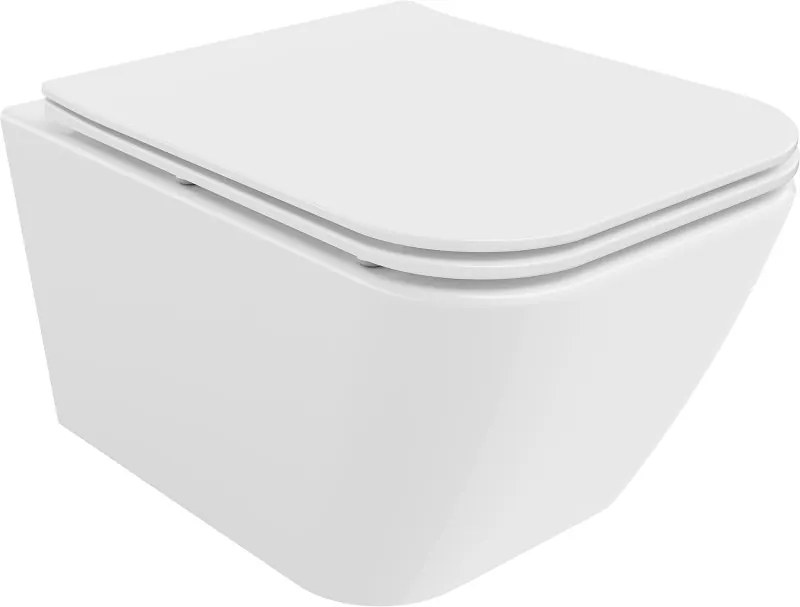 Mexen Madox Rimless wc-csésze lassan záródó slim üléssel, duroplaszt, fényes fehér - 30154000
