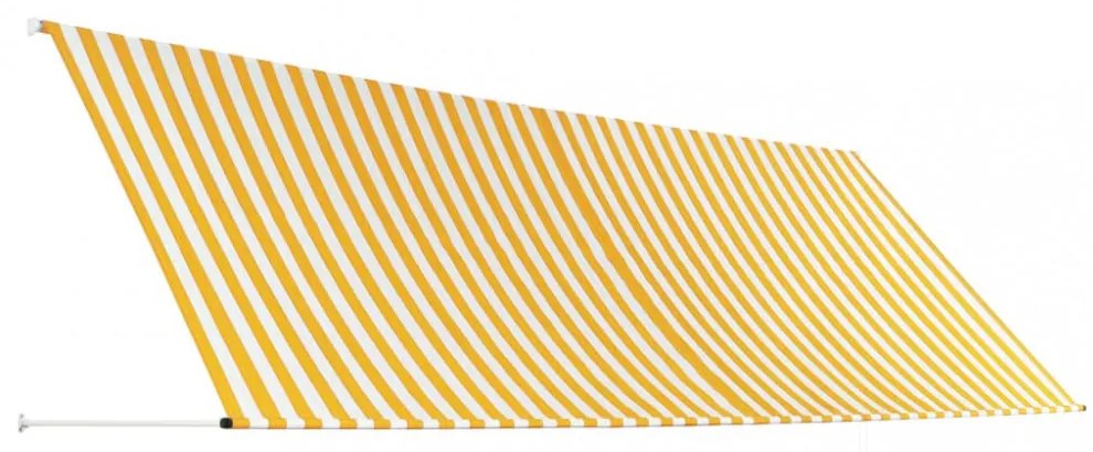 feltekerhető sárga és fehér napellenző 400 x 150 cm