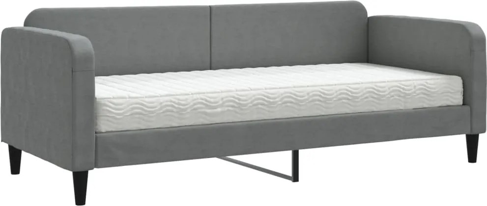 vidaXL sötétszürke szövet kanapéágy matraccal 80 x 200 cm