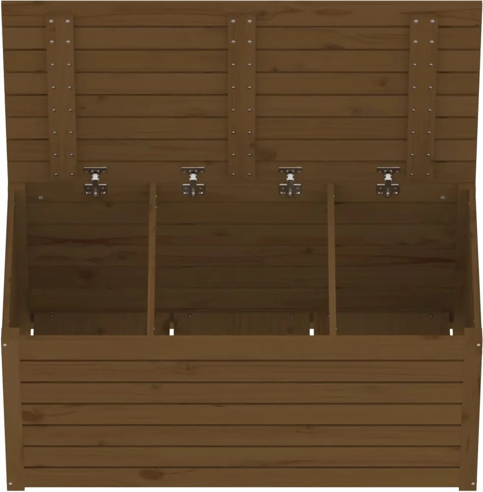 vidaXL mézbarna tömör fenyőfa kerti láda 101 x 50,5 x 46,5 cm