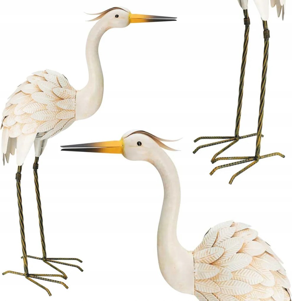 Dekoratív Kerti Madár Daru h75 cm fém szobor Kerti figura