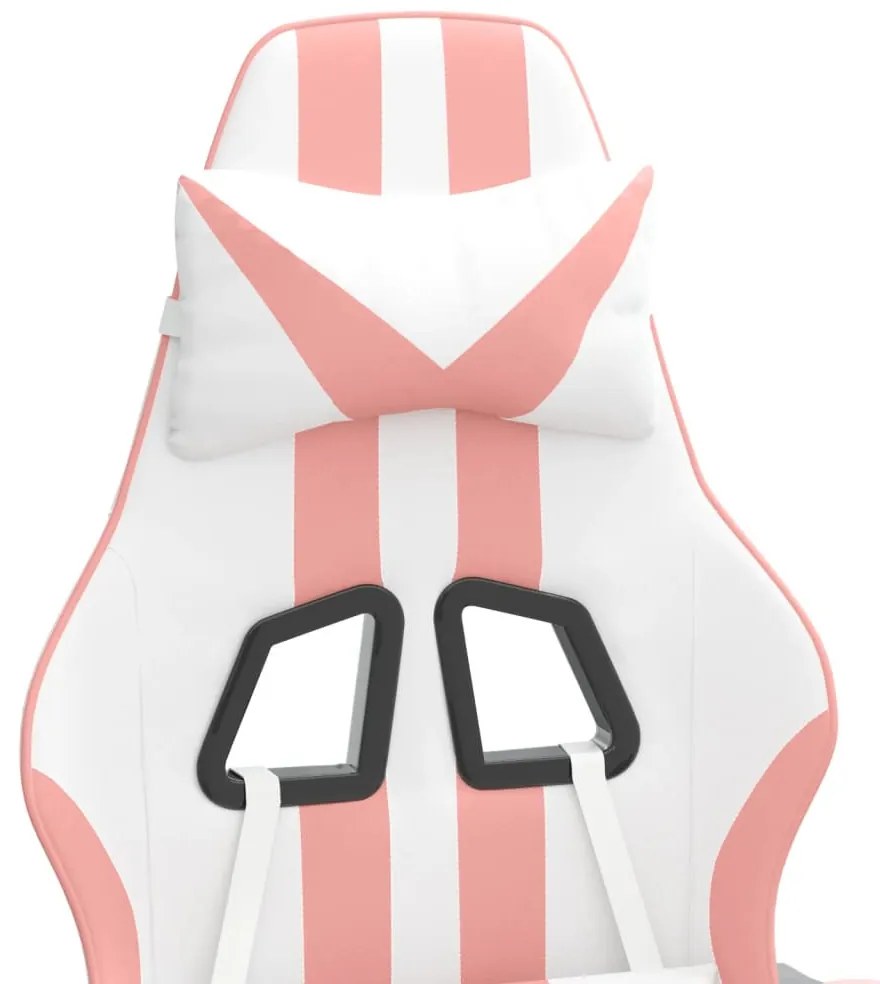 fehér és rózsaszín műbőr forgó játékszék