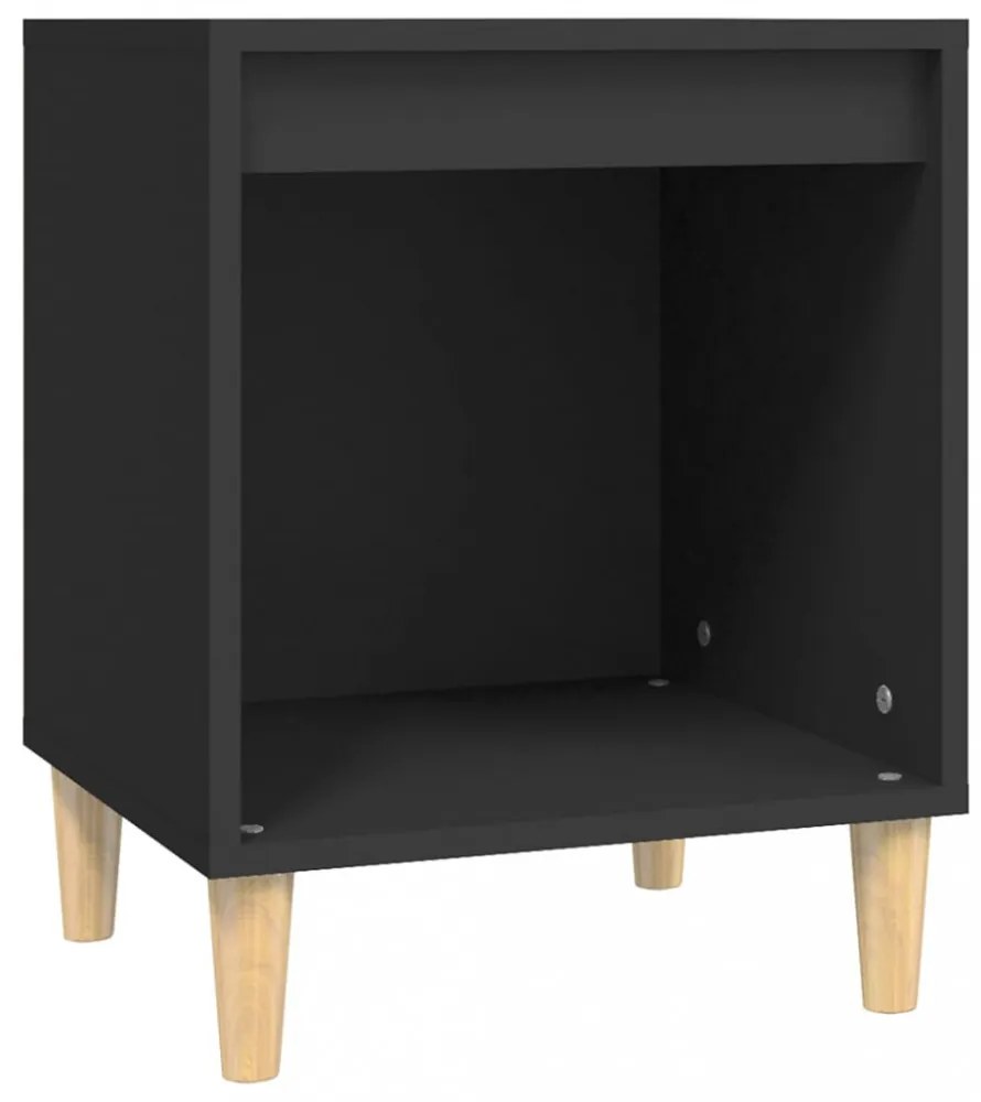fekete szerelt fa éjjeliszekrény 40 x 35 x 50 cm