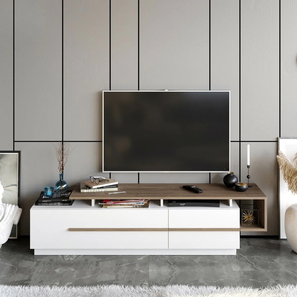 Pia White and Walnut TV-asztal